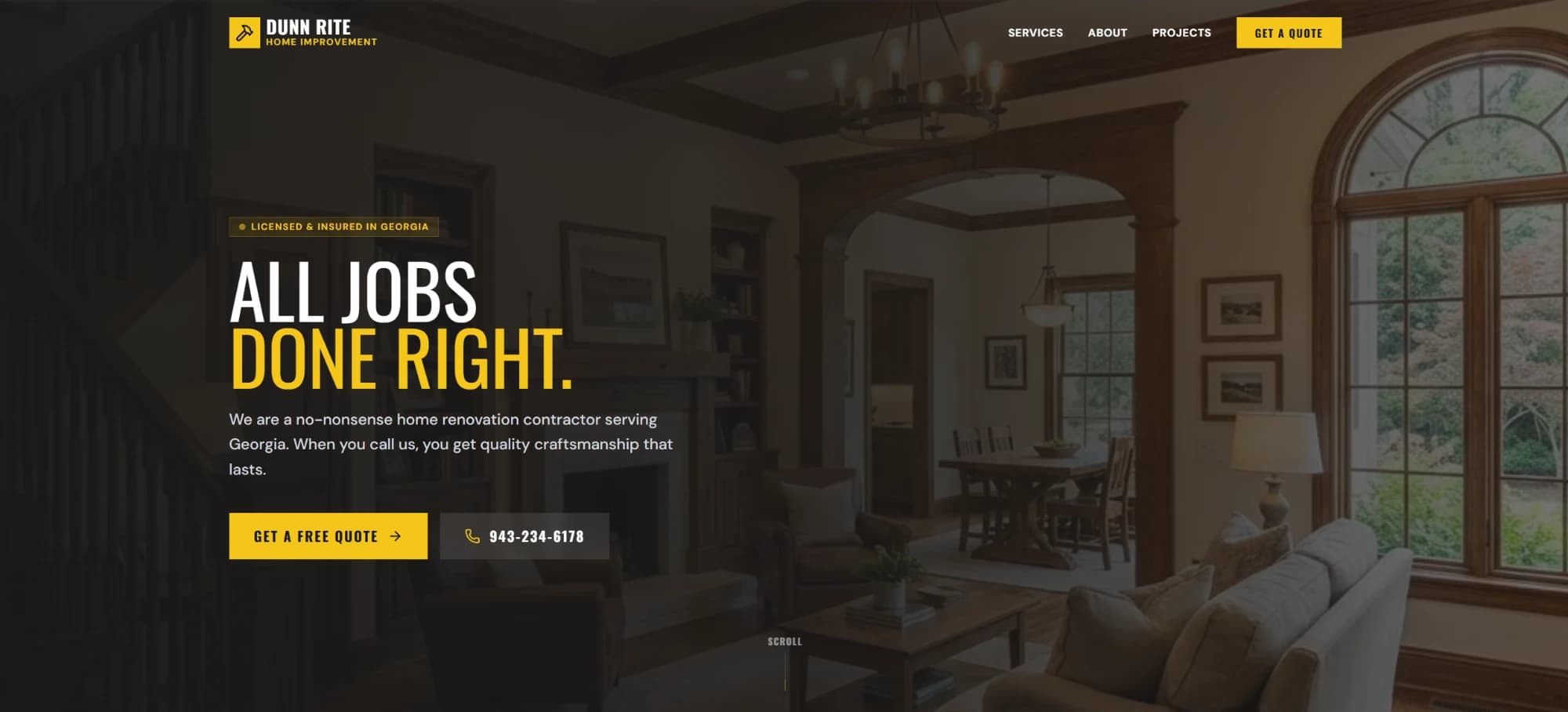 Dunn Rite Home Improvement website homepage